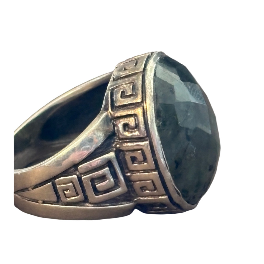 925 Sterling Silver Labradorite Statement Ring Size 7 11g
